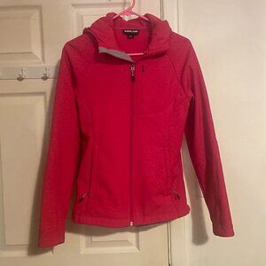 Womens Kirkland Pink Water-Repellent Wind Resistant Softshell Jacket Size Small